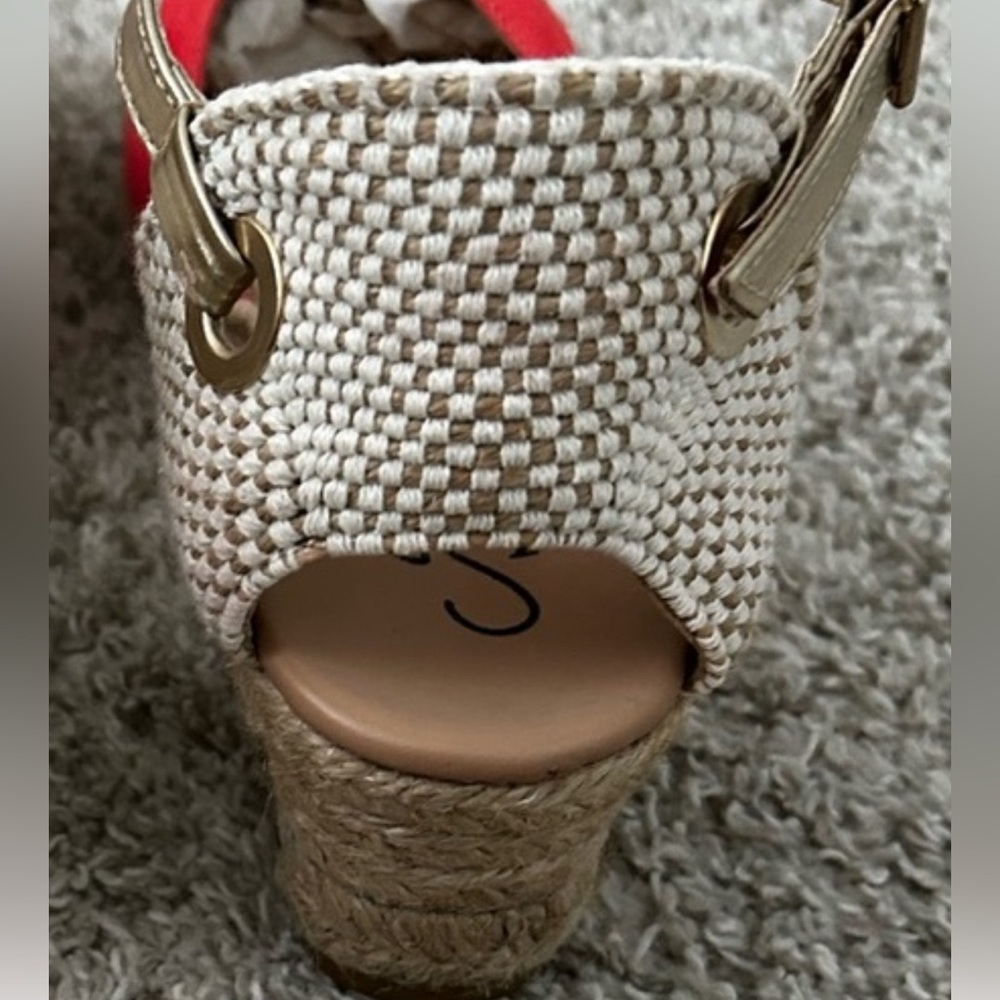 Gaimo Women’s Obi Espadrille Wedge Sandal Sz 40/9 Salmon Suede Round Closed Toe - Picture 11 of 11